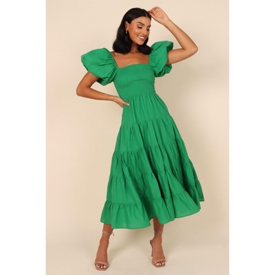 target green dress